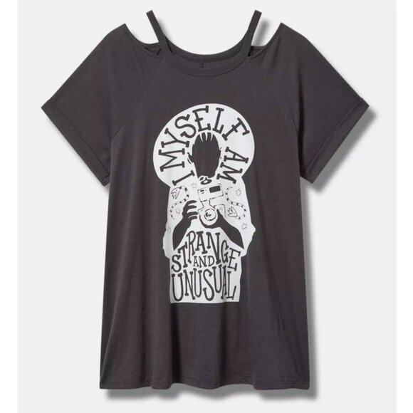 torrid Tops - NWT Torrid 2 Beetlejuice Classic Fit Cotton Cold Shoulder Tee T-Shirt 2X 18 20